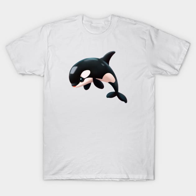 Cute Orca Drawing T-Shirt by Play Zoo